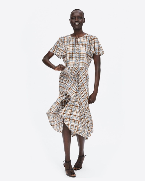 Ruffled polka dot blouse